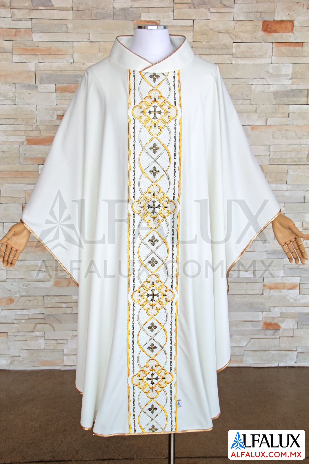 02 ROYAL Casulla Central Alfalux  Blanco Bronce 34 (2)